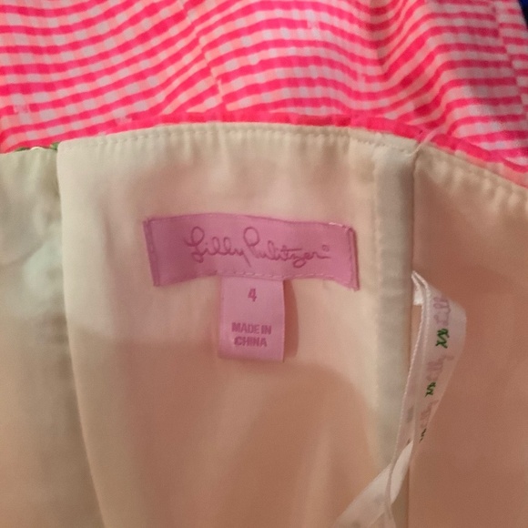 Lily Pulitzer Lowe Fiesta Pink Strapless Gingham Cotton Dress Size 4 - Picture 5 of 9
